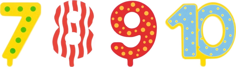 Numeri aggiuntivi 7–10 per il trenino di compleanno
