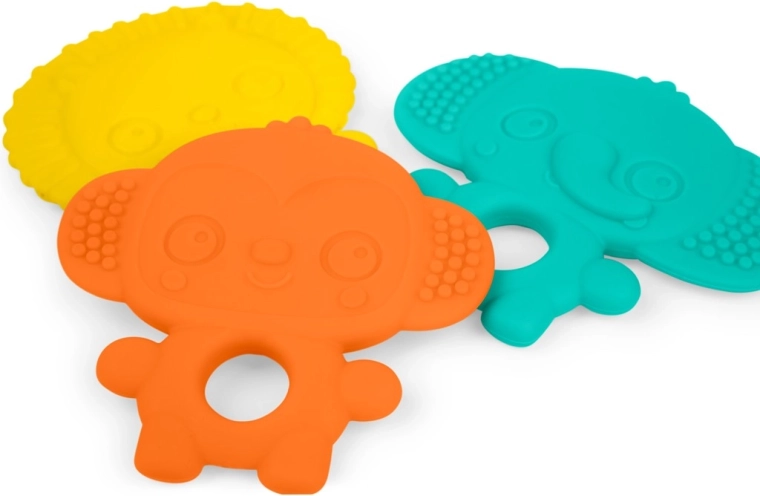 Bright Starts massaggiagengive Gummy Buddies, set da 3 pezzi