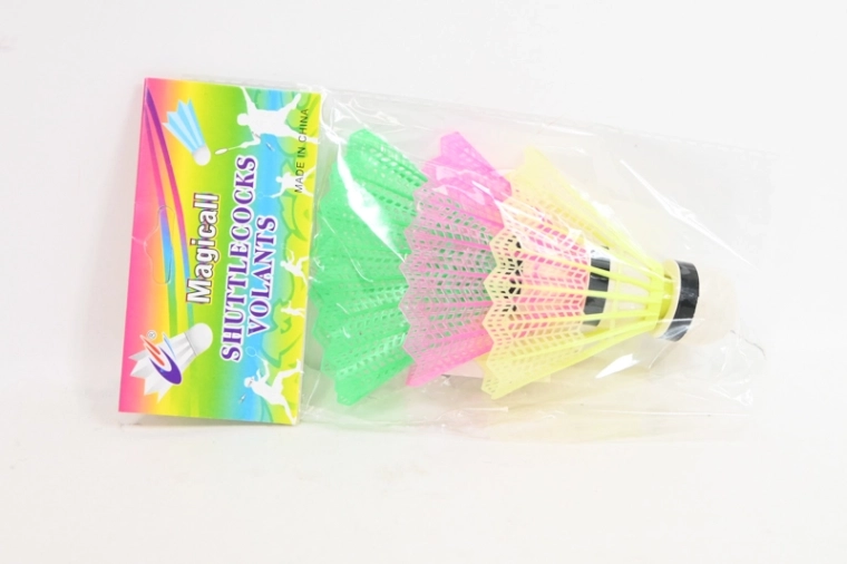 Volani da badminton neon – set da 3 pezzi (giallo, rosa, verde)