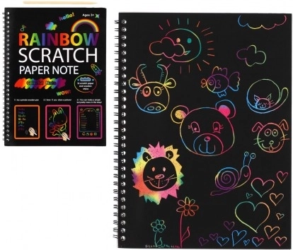 Taccuino scratch arcobaleno per bambini 19 × 26 cm