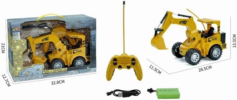 Escavatore da cantiere RC telecomandato 5CH con ricarica USB