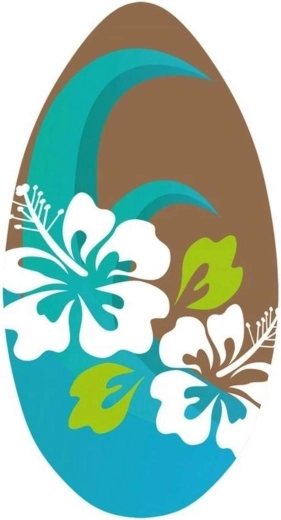 Skimboard in legno SportX con fiori 96 cm