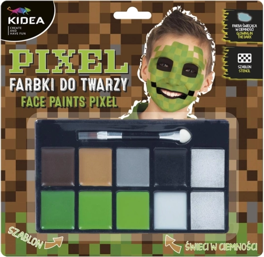 Set di colori per il viso Kidea Minecraft Pixel - 1 pezzo