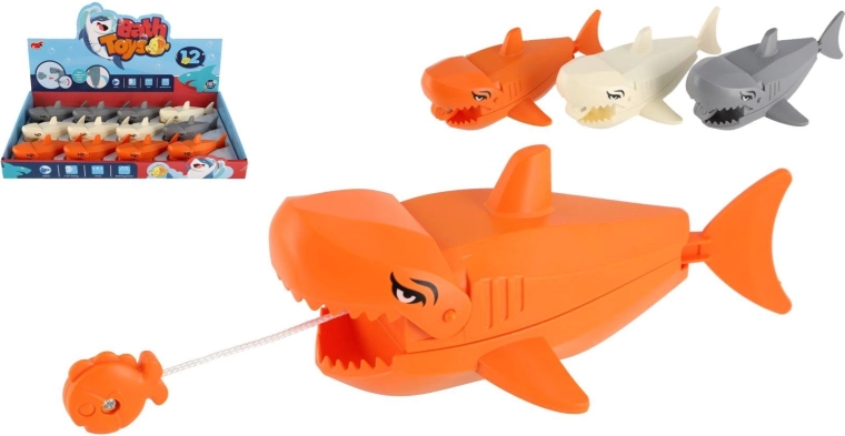 Squalo di plastica a carica per l’acqua 13 × 8 cm, 3 colori
