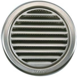 Griglia di ventilazione con rete, inox, diametro 125 mm