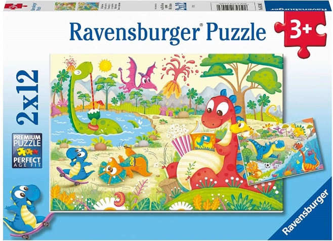 RAVENSBURGER puzzle Dinosauri preferiti 2×12 pezzi