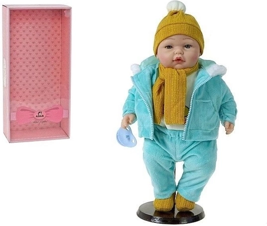Bambola bebè parlante in abbigliamento invernale