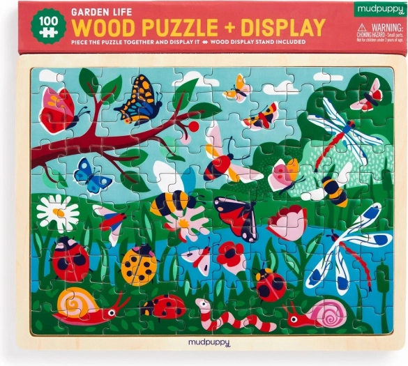 Puzzle in legno MUDPUPPY – Vita in giardino, 100 pezzi