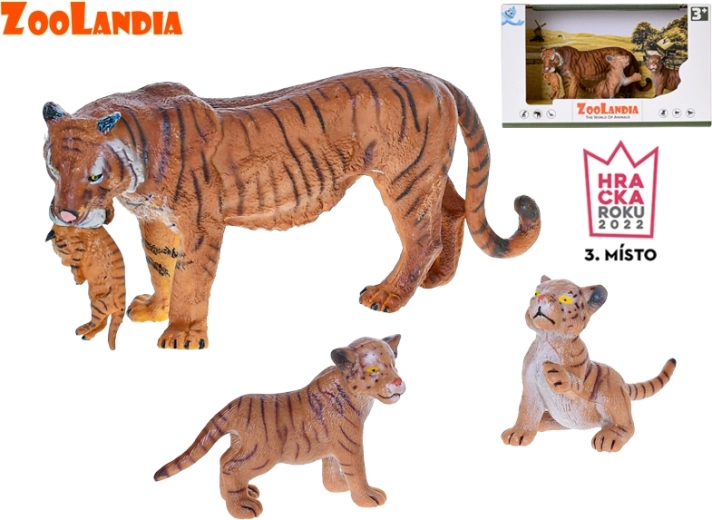 Zoolandia tigre con cuccioli – set di figurine in plastica