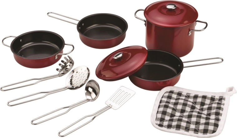Tidlo set di stoviglie in legno color bordeaux
