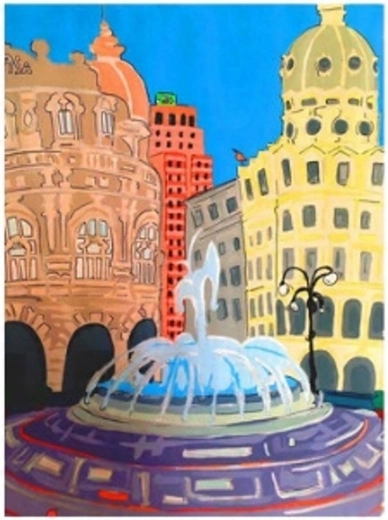 Norimpex Dipingere con i numeri Fontana in piazza 40 × 50 cm