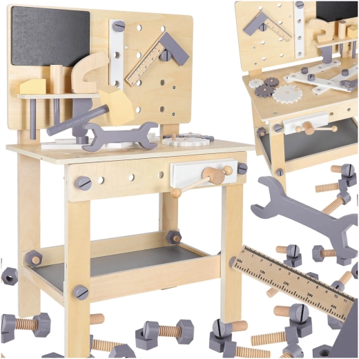 Banco da lavoro in legno per bambini con utensili