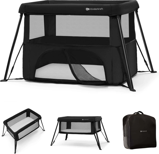 Kinderkraft lettino da viaggio e box Cami nero