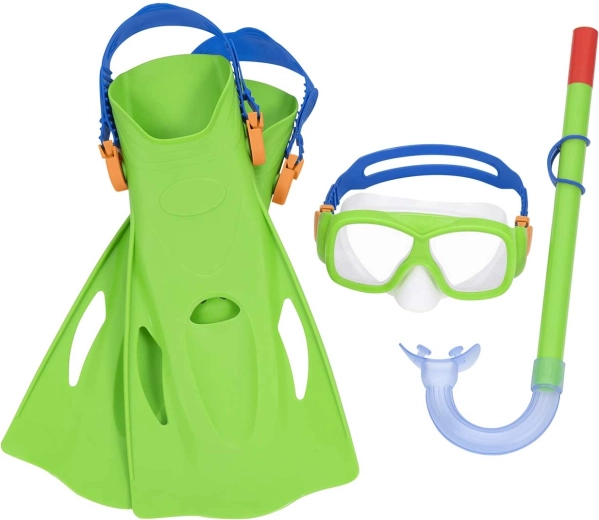 Set per snorkeling BESTWAY – maschera, boccaglio e pinne (taglia 37–41)