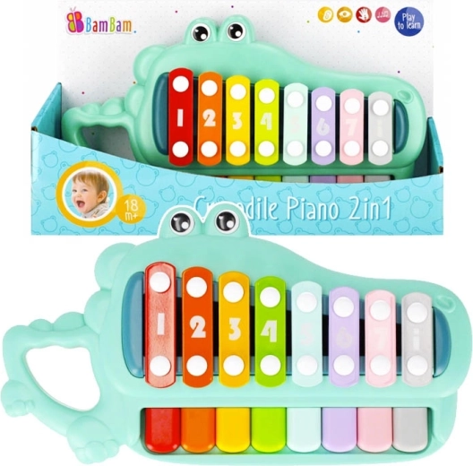 Pianoforte e xilofono per bambini 2 in 1 Coccodrillo