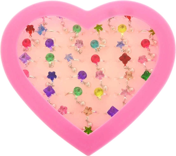 Anello per bambini con pietrina e perla - 1 pezzo