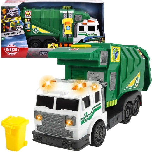 Camion della spazzatura interattivo City Cleaner con luci e suoni 37 cm