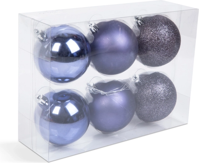 Set di decorazioni natalizie viola, 6 pezzi