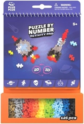 Plus-Plus Activity Pad Puzzle by Number costruzioni spaziali 2D/3D, 125 pezzi