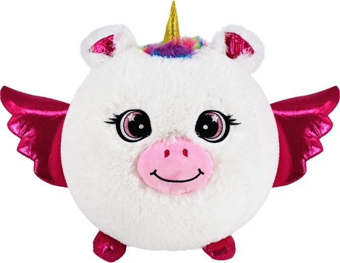 Unicorno gonfiabile di peluche bianco 30 cm