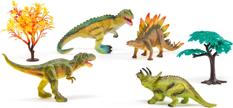 Set di dinosauri Mondo Perduto – figurine e alberi per giochi preistorici
