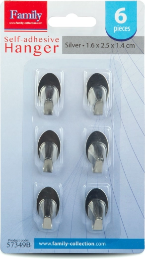 Ganci autoadesivi in acciaio inox 6 pezzi
