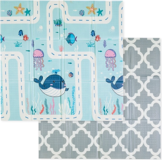 Tappetino da gioco pieghevole Petite&Mars Campy L 130 × 200 cm animals & hexagon