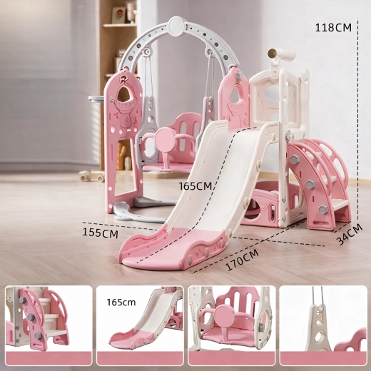 Scivolo per bambini autoportante con scala e altalena