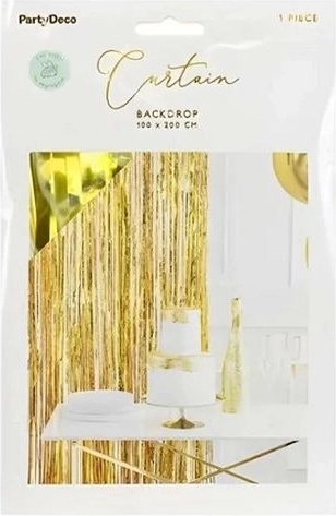 Decorazione sospesa a frange dorate per party 100 × 200 cm