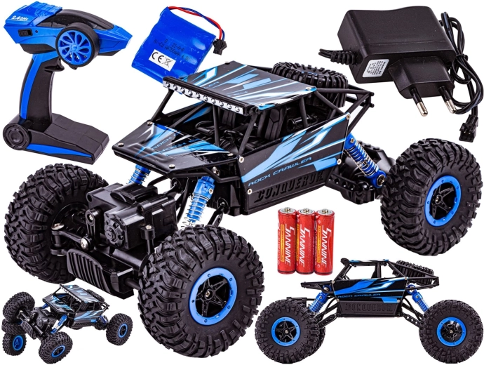 Auto RC rock crawler 2,4 GHz 1:18 blu