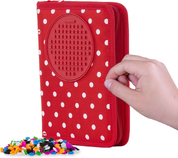 Astuccio scolastico PIXIE CREW a un scomparto, rosso con puntini bianchi