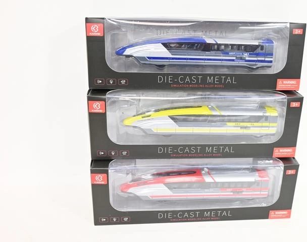 Treno ad alta velocità in metallo a batterie con luci e suoni
