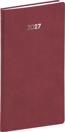Diario tascabile Notique Balakon 2027 bordeaux 9 × 15,5 cm