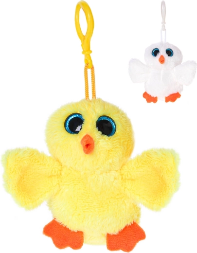 Portachiavi in peluche a forma di pulcino con occhi scintillanti - 1 pezzo