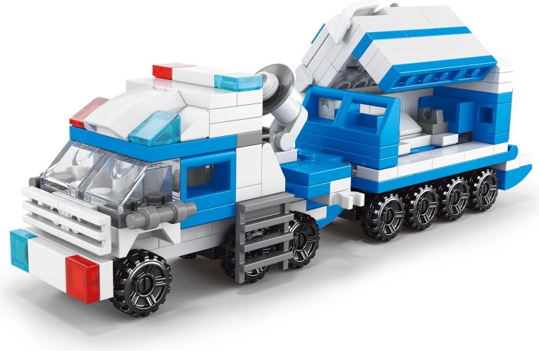 Set di costruzione della polizia – 12 veicoli per bambini
