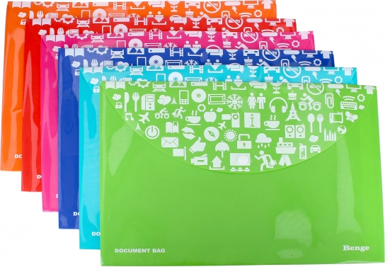 Cartella in plastica con bottone 33,3x23,3 cm