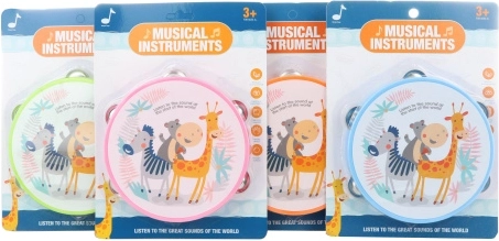 Tamburello con animaletti 16 cm