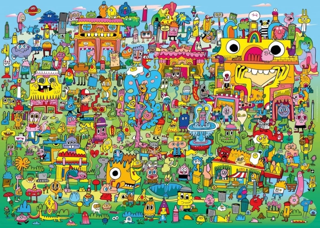Puzzle da 1000 pezzi Villaggio pieno di doodle – Jon Burgermann, HEYE