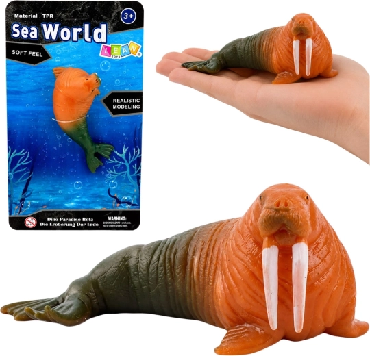Figura realistica in gomma di tricheco 13 cm