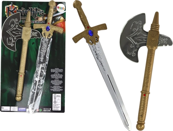 set da cavaliere spada e ascia per bambini con effetti sonori
