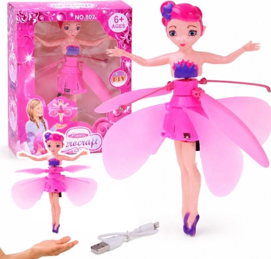 Fata volante – bambola interattiva con sensore del palmo e luce 19 cm - 1 pezzo