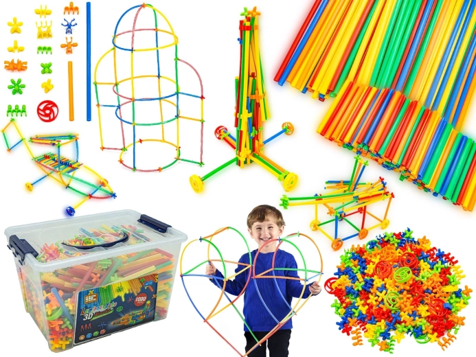 Set di costruzioni 3D luminoso in valigetta – 1000 pezzi