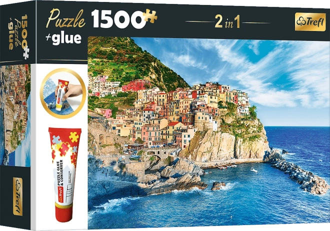Set puzzle Manarola, Liguria, Italia 1500 pezzi con colla