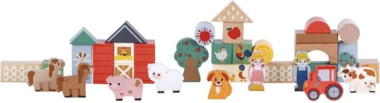 FREEON Free2Play cubi di legno fattoria 36 pezzi