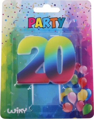 Candela per feste Arcobaleno numero 20