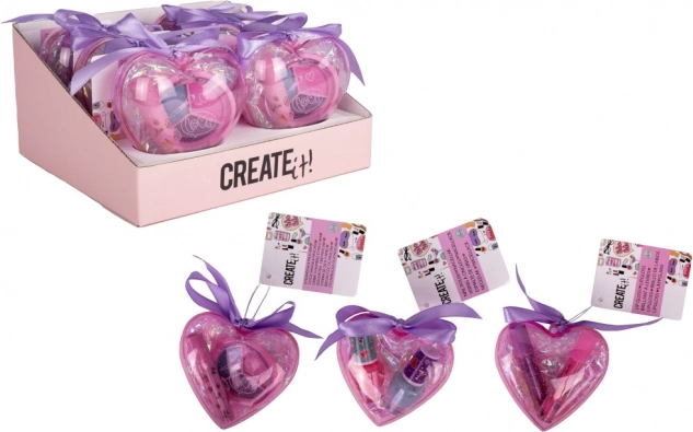 Set cosmetico a forma di cuore