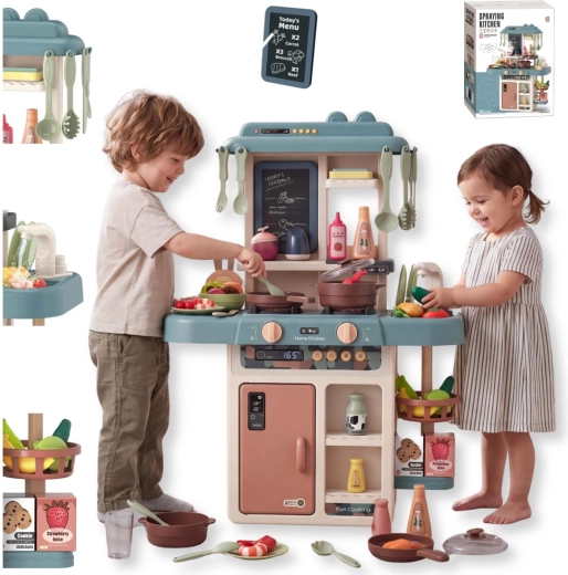 Cucina giocattolo TinyMini Ocean con effetti, 55 pezzi