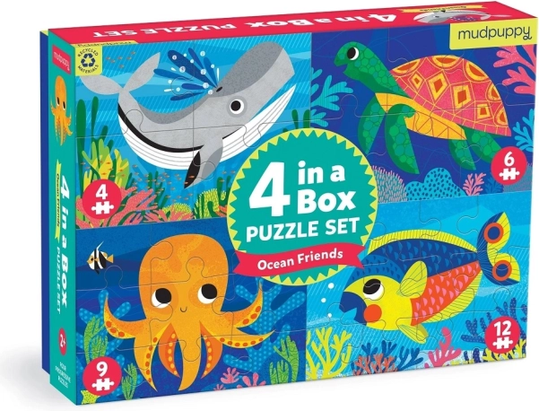 Puzzle Mudpuppy oceano – set 4 in 1