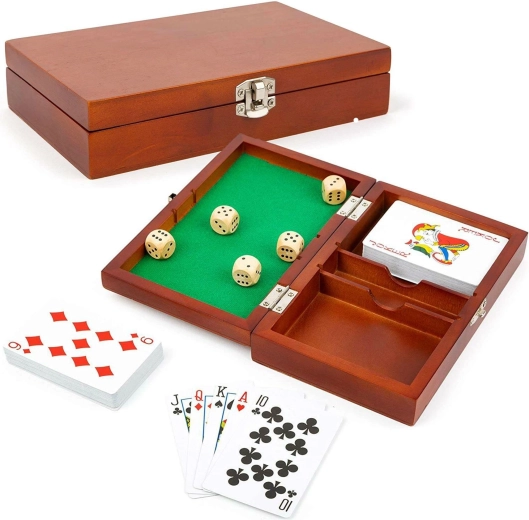 Small foot giochi di dadi e carte in una scatola di legno