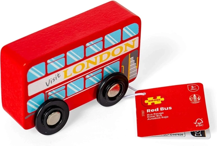 Bigjigs Toys autobus a due piani di Londra in legno